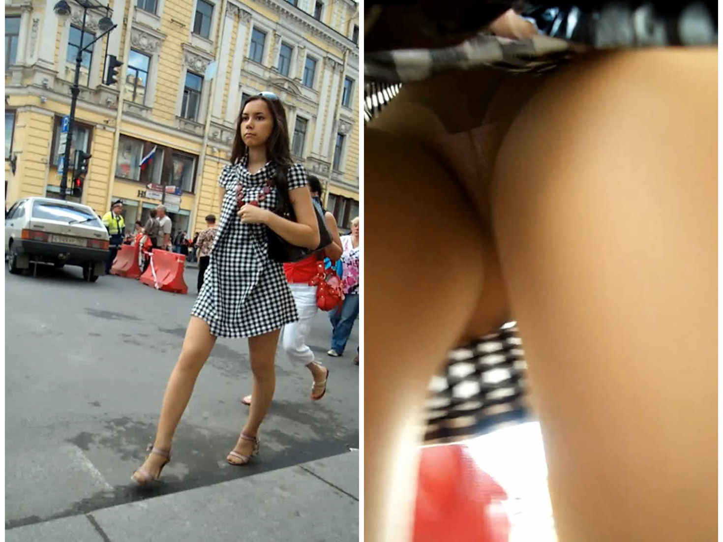 YC366 跟 拍 少 妇 上 扶 梯.隔 着 裙 子 都 能 看 到 NK. 格 子 裙 少 女 被 抄 底 内 内. 